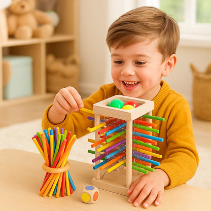 Fun Wooden Ball Toss Skill Toy