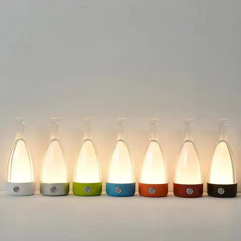 Elegant Glass Wine Bottle Desk Lamp