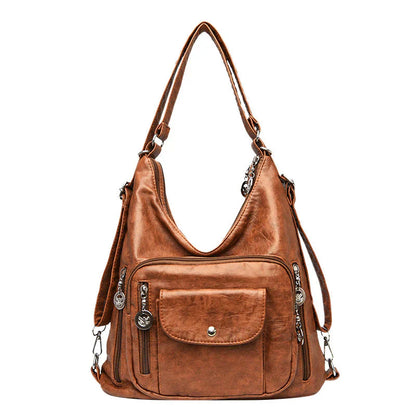 Spacious Genuine Leather Tote Handbag