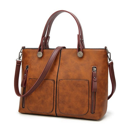 Classic Ladies Genuine Leather Tote Bag