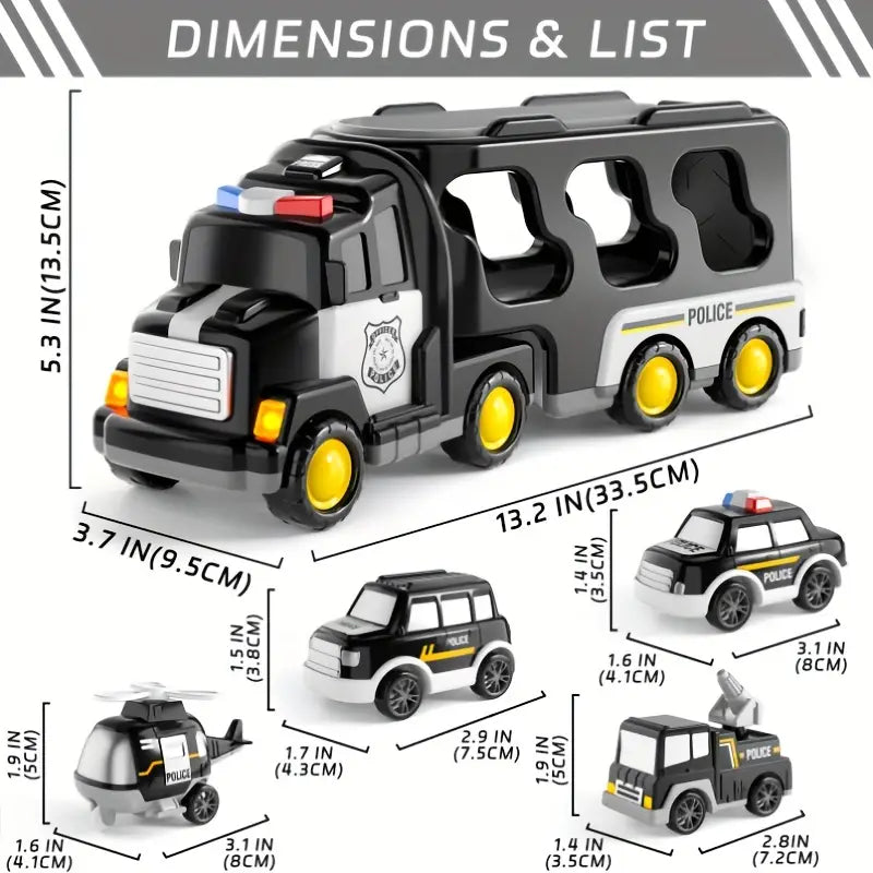 Fun Kids Police Truck Toy with Lights and Sounds