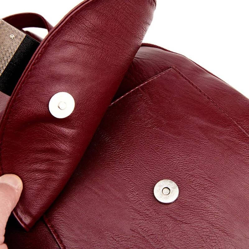Secure Leather Ladies Backpack - Genuine Soft Sheepskin Rucksack