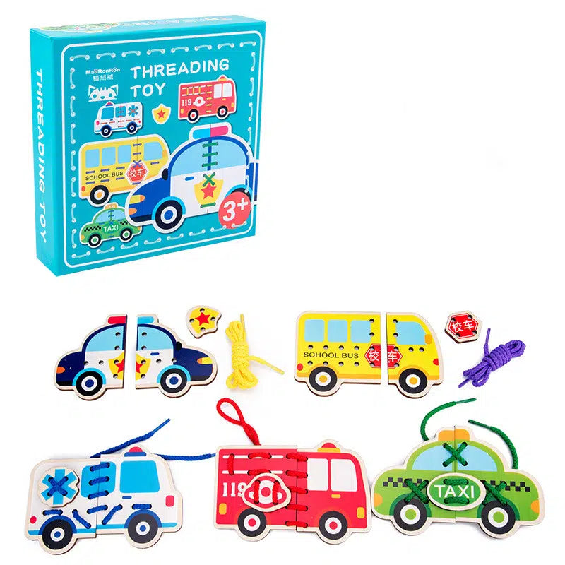 Fun Educational Wooden Lacing Cards