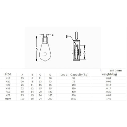 Durable Metal Rotating Pulley Block