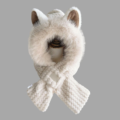 Cute Fox Ears Beanie and Scarf Set
