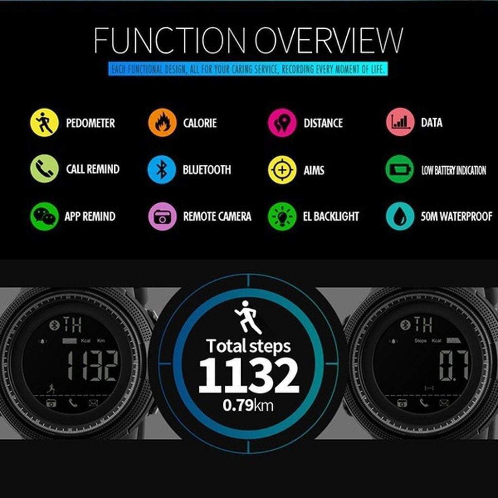 Fesara Men's Digital Fitness Tracker Watch