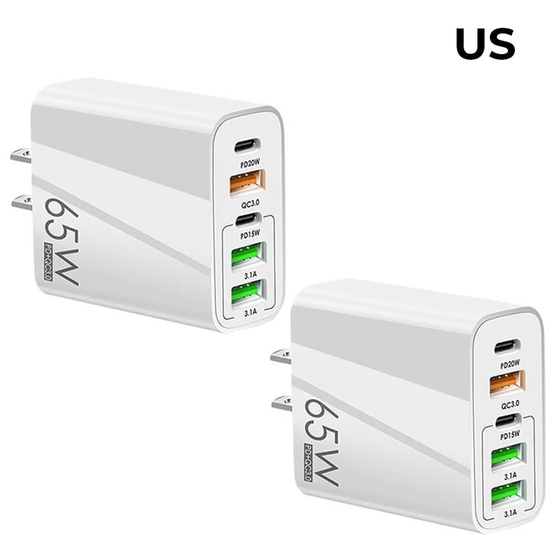 Fast 65W USB Charger Adapter - US Plug