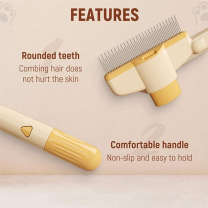 Pet Grooming Brush with Soft Fur Care