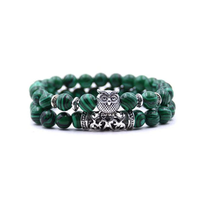 Boho Owl Beaded Stone Wristband
