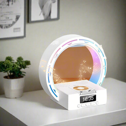 Wireless Speaker Lamp with Charger and Clock