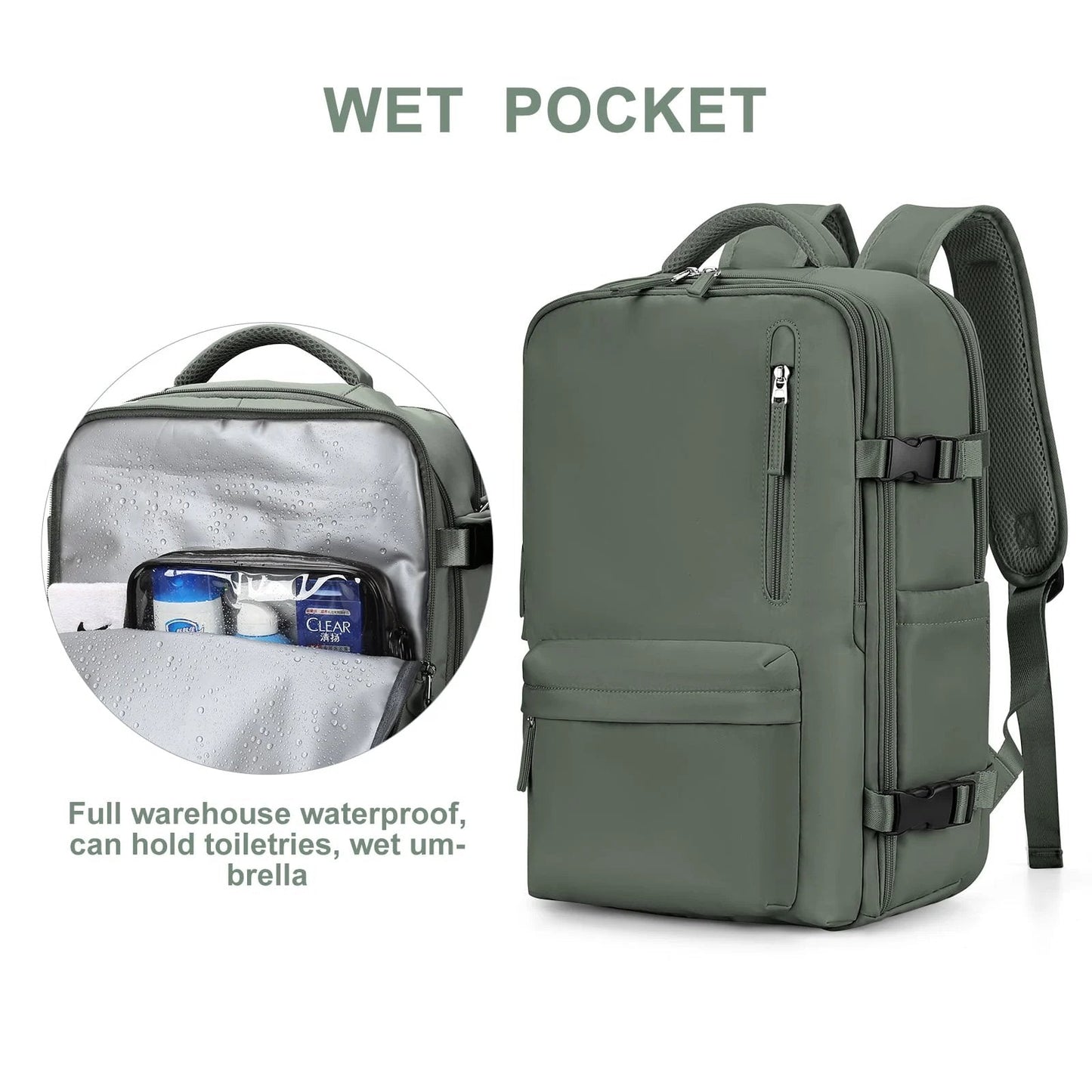 Waterproof Hiking Backpack for Women - Large Travel Bag