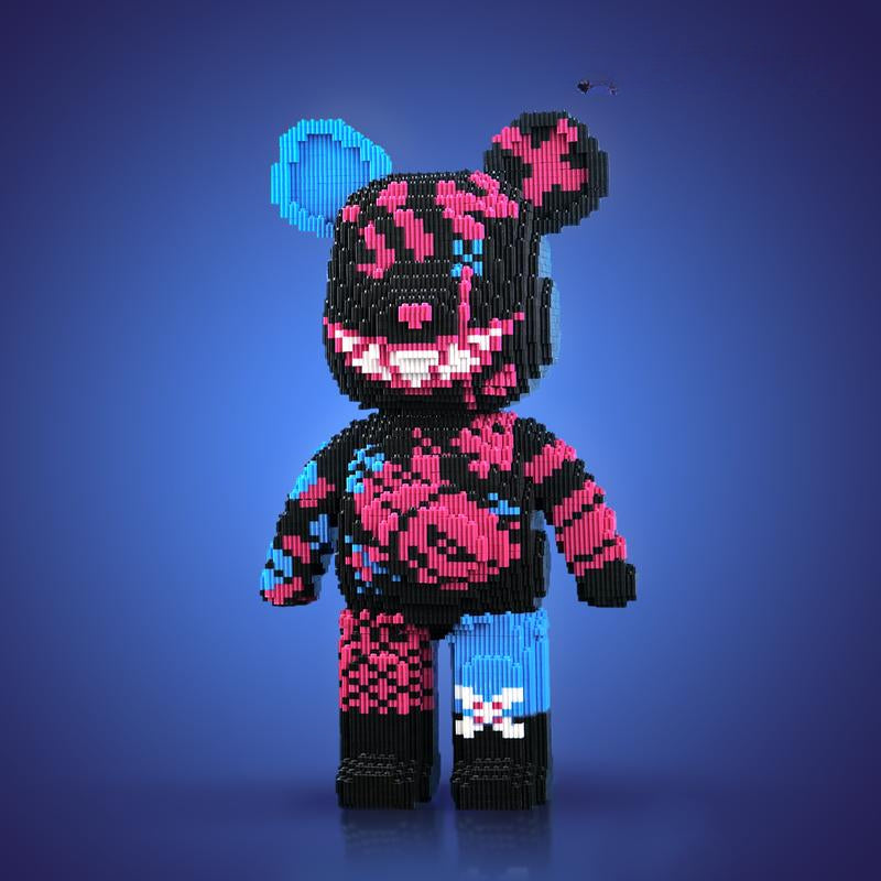 Colorful Building Block Bear Toys - Fun DIY Display Figures