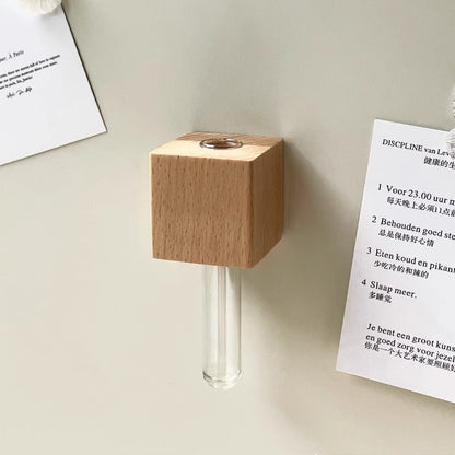 Small Wooden Magnetic Vase Wall Decoration