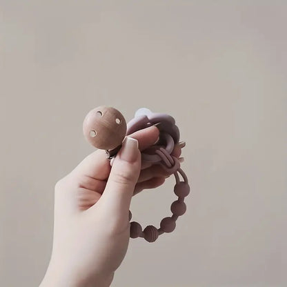 Soft Baby Pacifier Clip with Bear Charm