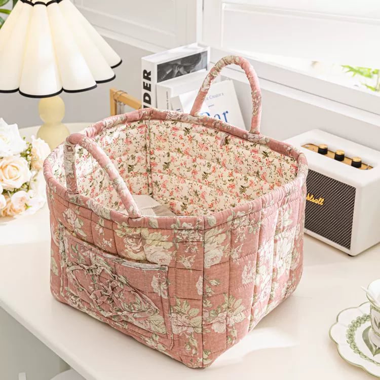 Rustic Woven Cloth Storage Basket