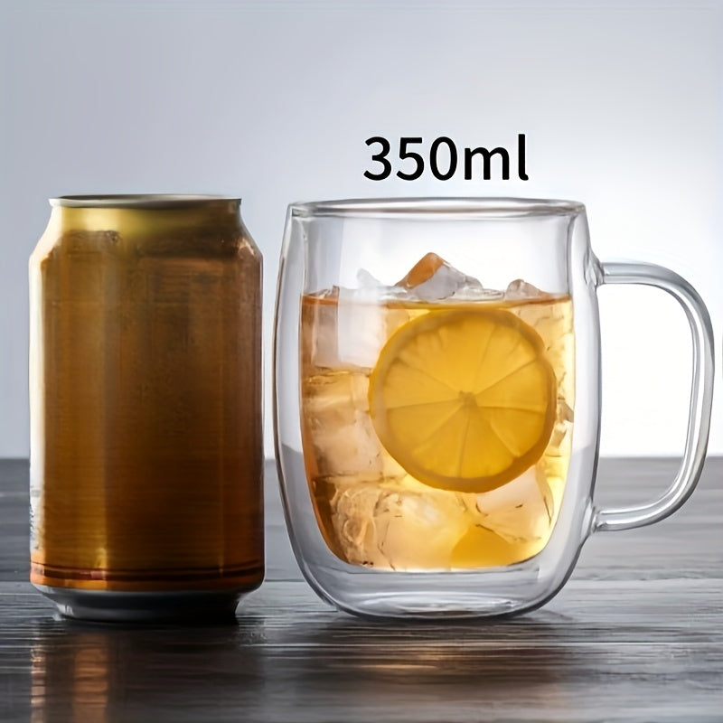 Insulated Double Wall Glass Mug - Clear Borosilicate Coffee Cup