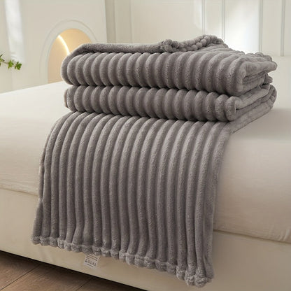 Cozy Ribbed Throw Blanket