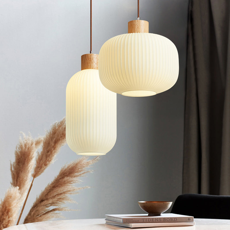 Rustic Wooden Glass Hanging Light