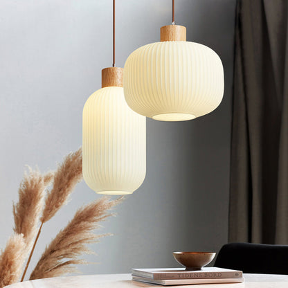 Rustic Wooden Glass Hanging Light