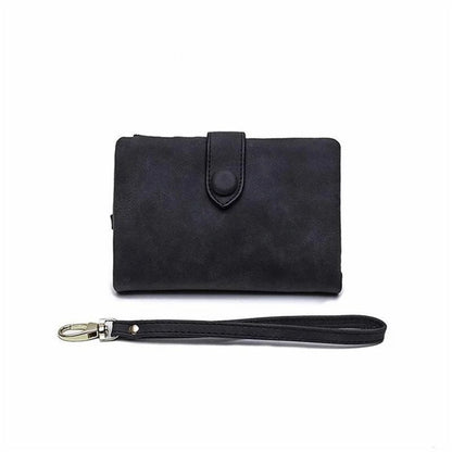 Compact Ladies Leather Fold Wallet - Fesara