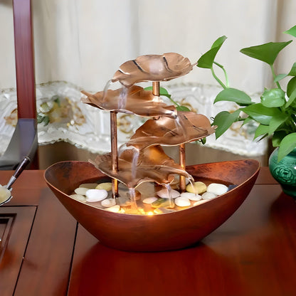 Classic Bronze Water Fountain with LED Light