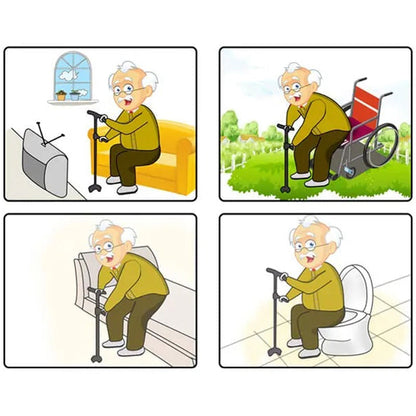 Foldable Walking Cane with LED Light and Grip Handle