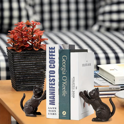 Rustic Cast Iron Bookends with Traditional Style
