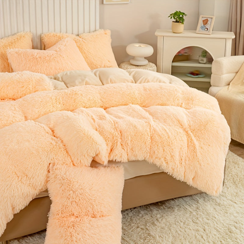 Cozy Fesara Plush Duvet Cover Set with Zipper