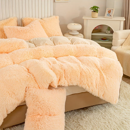 Cozy Fesara Plush Duvet Cover Set with Zipper