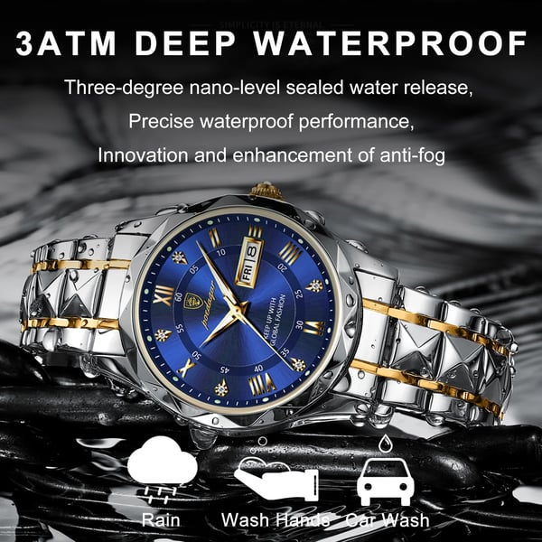 Premium Mens Water Resistant Watch with Glow Dial