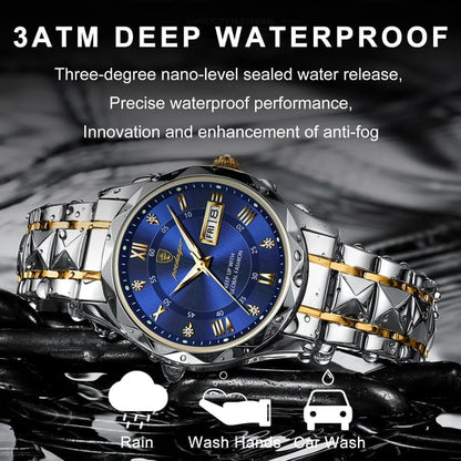 Premium Mens Water Resistant Watch with Glow Dial