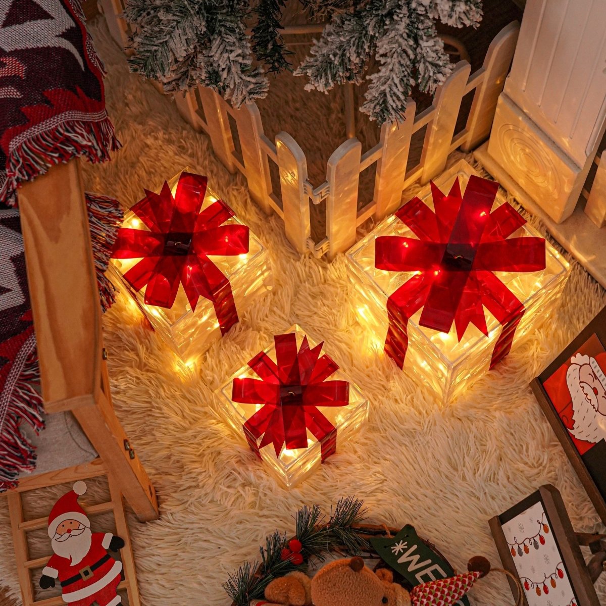 Bright Christmas Gift Boxes Set of 3