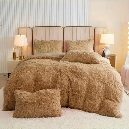 Soft Plush Velvet Duvet Cover Set for Cozy Bedding