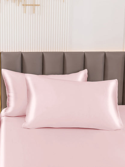 Soft Mulberry Silk Pillowcase Set with Zipper Closure