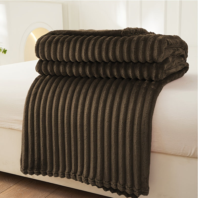 Cozy Ribbed Throw Blanket