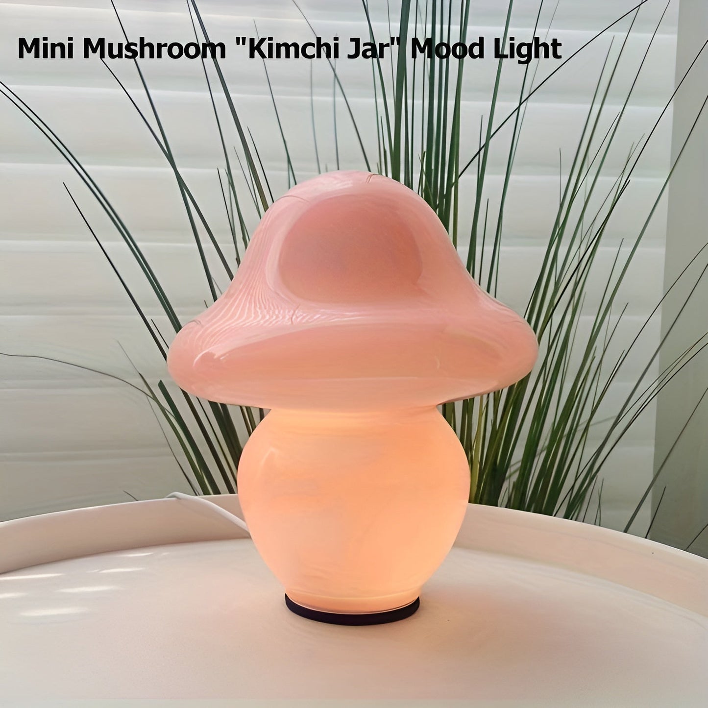 Beautiful Glass Mushroom Table Lamp