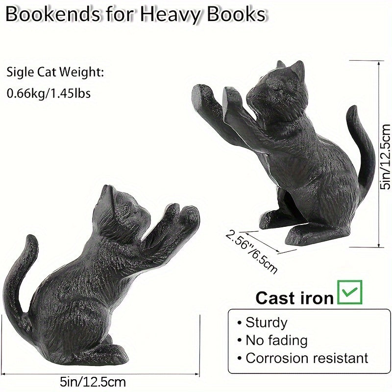 Rustic Cast Iron Bookends with Traditional Style