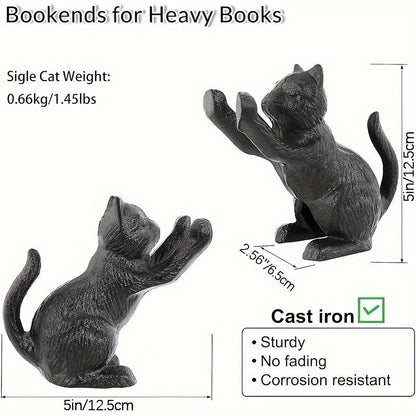 Rustic Cast Iron Bookends with Traditional Style