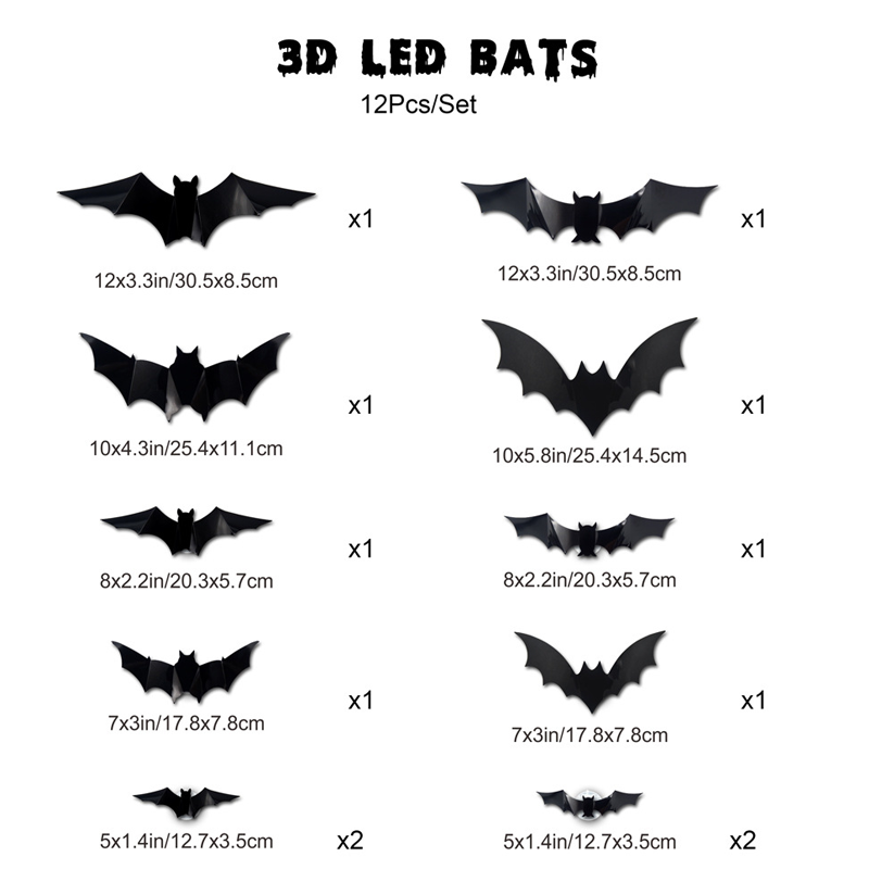 Spooky 3D Bat LED Wall Lamp