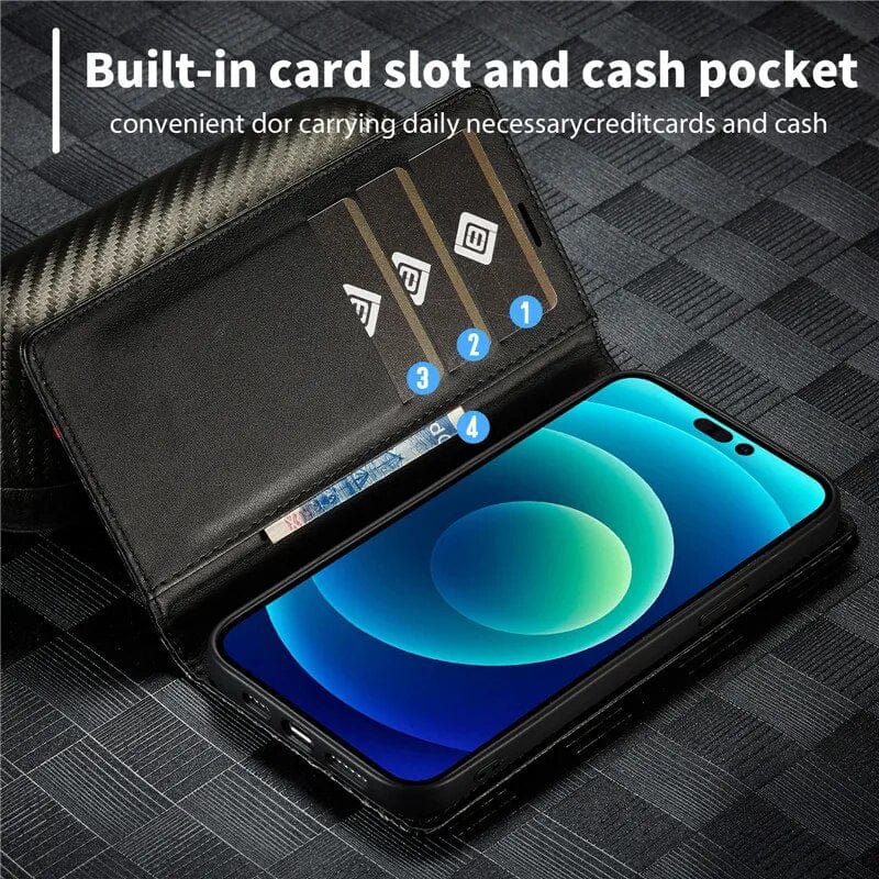 Premium Phone Case with Card Slot and Magnetic Closure