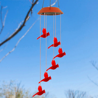 Colorful Solar Powered Wind Chime Lamp