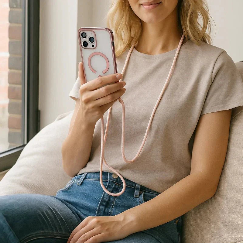 Detachable Phone Neck Strap with Clear Phone Case