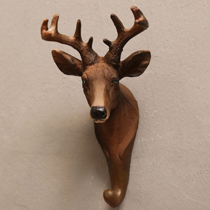 Rustic Wood Animal Wall Mount Coat Hooks - Fesara