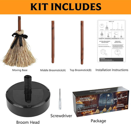Spooky Floating Broom Decor
