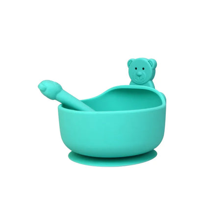 Soft Silicone Baby Feeding Bowl Set with Spoon - Fesara