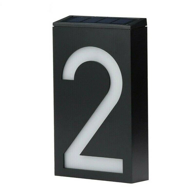 Solar Powered House Number Sign - Eco Friendly Modern