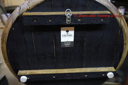 Rustic Oak Whiskey Barrel Storage Shelf