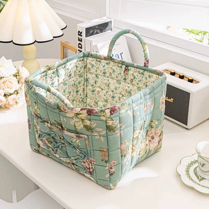 Rustic Woven Cloth Storage Basket