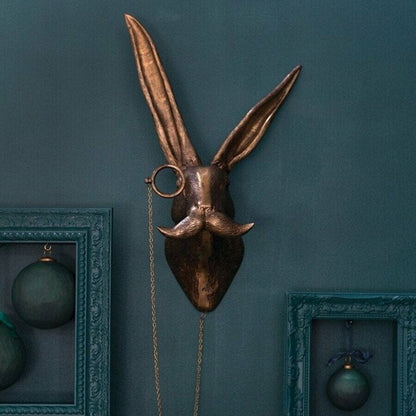Rustic Wooden Deer Antler Wall Decor Sculpture