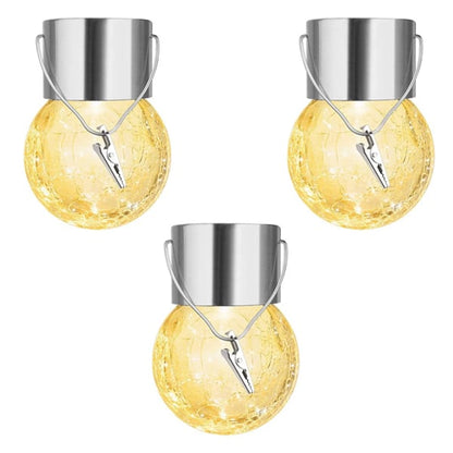 Colorful Cracked Glass Solar Pendant Light